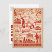 Save The Date | Nashville, TN - Muster Print Ankündigungspostkarte (Vorne/Hinten)