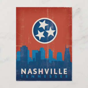 Save The Date   Nashville, TN - Staatsflagge Ankündigungspostkarte