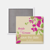 SAVE THE DATE: Natur - Goldfarn fuschia Magnet (Vorderseite/Rückseite)