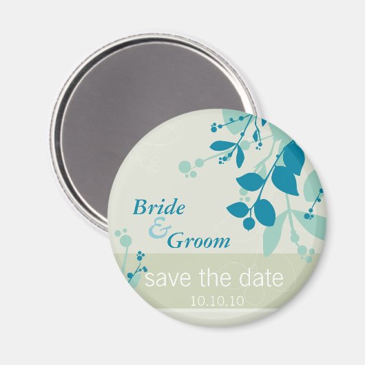 SAVE THE DATE: Natur - Moosschaum aquamarin Magnet (Vorderseite/Rückseite)