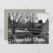 Save the Date Naturlandschaft Ankündigungspostkarte (Vorne/Hinten)