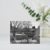 Save the Date Naturlandschaft Ankündigungspostkarte (Stehend Vorderseite)