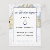 Save the Date #Nautical Anchor | #SaveTheDate MV Ankündigungspostkarte (Vorderseite)