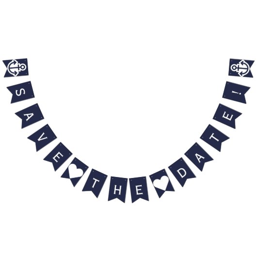 Save the Date Nautical Bunting Foto Prop. Wimpelkette (Alle)