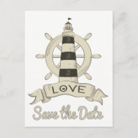 Save the Date Nautical Lighthouse Verlobung