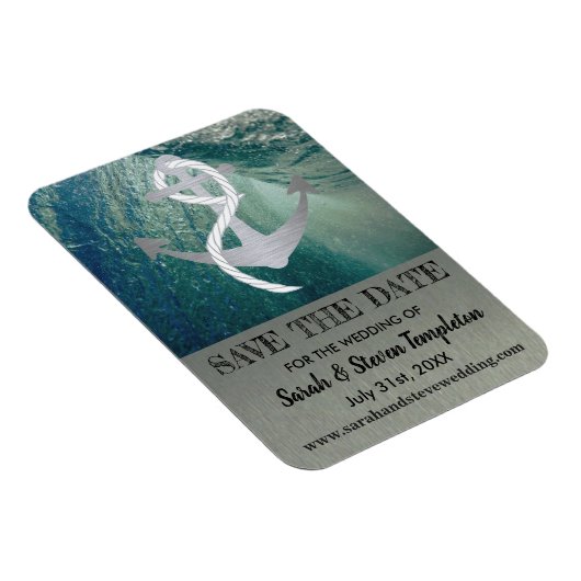 Save the Date Nautical Sailor Anchor Wedding Magnet (Rechte Seite)