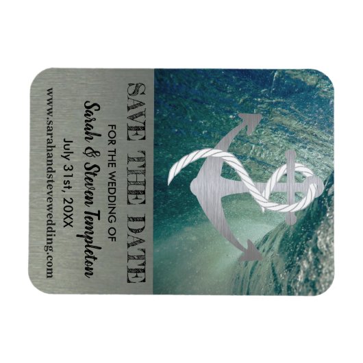 Save the Date Nautical Sailor Anchor Wedding Magnet (Horizontal)