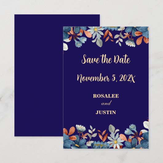 Save the Date Navy Blue (Vorne/Hinten)