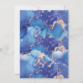 Save the Date Navy Blue Gold Inky Einladung (Rückseite)