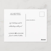 Save the Date - Navy Blue Yellow Floral Foto Postkarte (Rückseite)