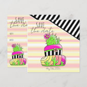 "Save the Date" Neon-Kaktus-Einladung Save The Date (Vorne/Hinten)