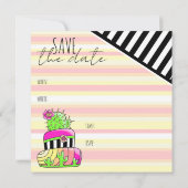 "Save the Date" Neon-Kaktus-Einladung Save The Date (Rückseite)