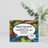 Save the Date Neues Fun Comic Buch Ankündigungspostkarte (Stehend Vorderseite)