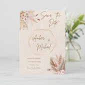 Save the Date neutrale und florale Einladungen (Stehend Vorderseite)