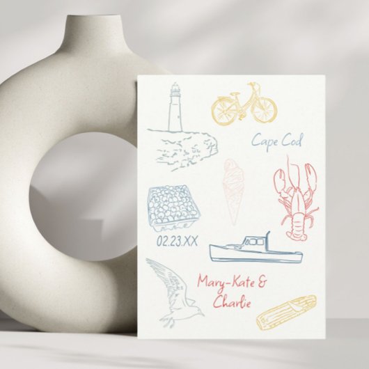 Save the Date New England Sommerhochzeit Einladung