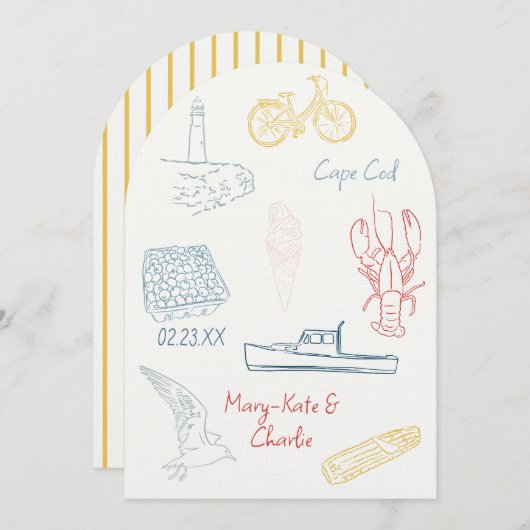 Save the Date New England Sommerhochzeit Einladung (Vorne/Hinten)