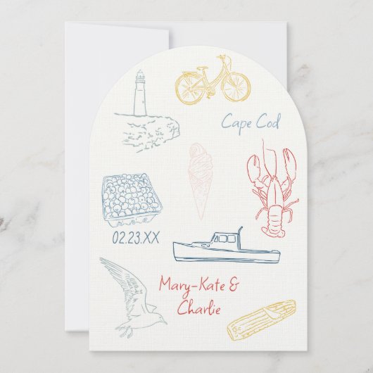 Save the Date New England Sommerhochzeit Einladung (Vorderseite)