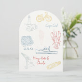 Save the Date New England Sommerhochzeit Einladung (Stehend Vorderseite)