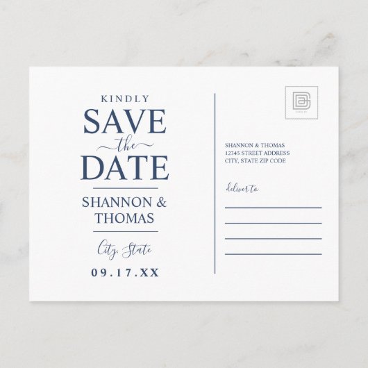 Save The Date | New Hampshire Einladungspostkarte (Rückseite)