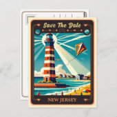 Save The Date | New Jersey Einladung Postcard Postkarte (Vorne/Hinten)