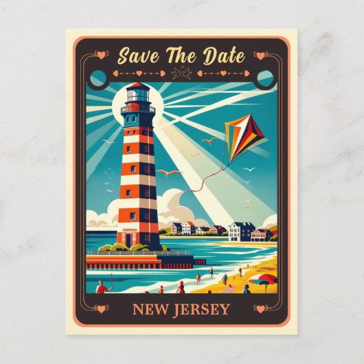 Save The Date | New Jersey Einladung Postcard Postkarte (Vorderseite)