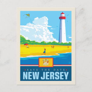 Save The Date   New Jersey Einladungspostkarte