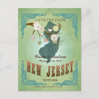 Save The Date - New Jersey Karte mit lieblichen Vö