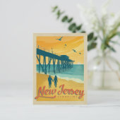 Save The Date | New Jersey Shoreline Ankündigungspostkarte (Stehend Vorderseite)