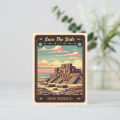 Save The Date | New Mexico Einladung Postkarte (Stehend Vorderseite)