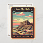 Save The Date | New Mexico Einladung Postkarte (Vorne/Hinten)