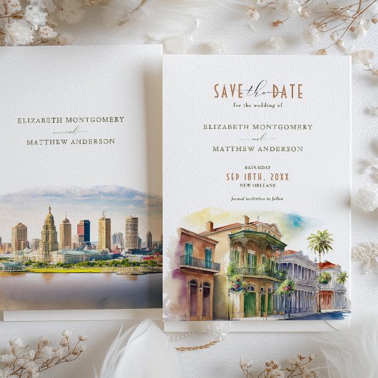 Save the Date New Orleans City Zielort Einladung