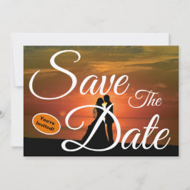 Save the Date New Weds White Calligraphy Wedding Einladung