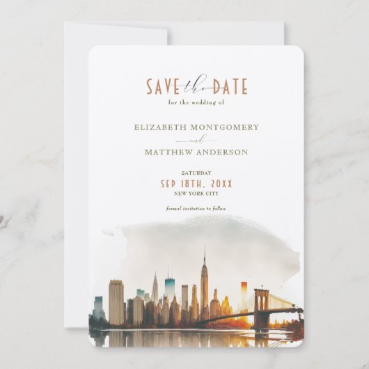 Save the Date New York City Einladung (Vorderseite)