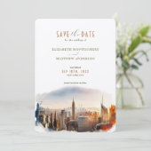 Save the Date New York City Zielort Einladung (Stehend Vorderseite)