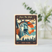 Save The Date | New York Einladung Postcard Postkarte (Stehend Vorderseite)