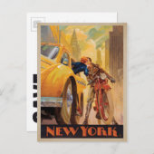 Save The Date | New York Minute Ankündigungspostkarte (Vorne/Hinten)