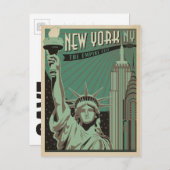 Save The Date | New York - The Empire City Ankündigungspostkarte (Vorne/Hinten)