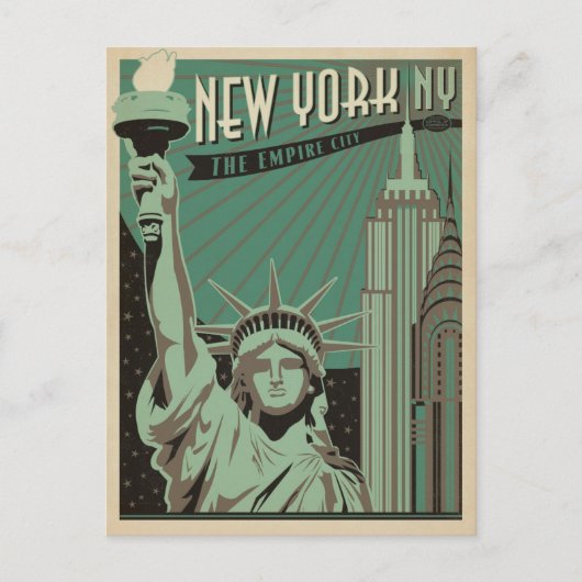Save The Date | New York - The Empire City Ankündigungspostkarte (Vorderseite)