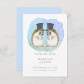 Save the Date Niedlich Gay Igel Couple Wedding (Vorne/Hinten)