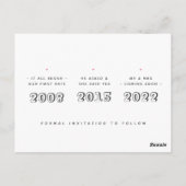 Save the Date Niedliche Ankündigung einer Hochzeit Postkarte (Rückseite)