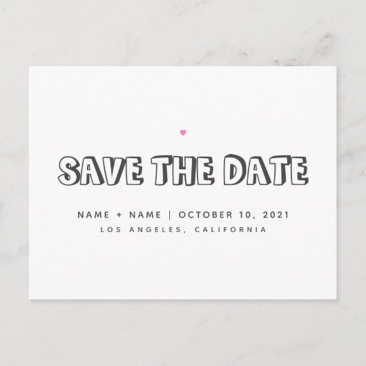Save the Date Niedliche Ankündigung einer Hochzeit Postkarte (Vorderseite)