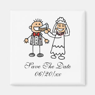 Save the Date Niedliche Braut Füttre Groom Wedding Magnet