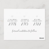 Save the Date Niedliche Hochzeitsankündigung Postk Postkarte (Rückseite)