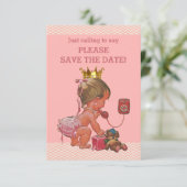 Save the Date Niedliche Prinzessin telefonisch Einladung (Stehend Vorderseite)