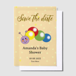 Save the Date niedliche Raupe Babydusche Pergament Einladungen