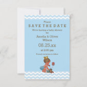 Save the Date Niedlicher Prinz auf Phone Gray Blue (Rückseite)