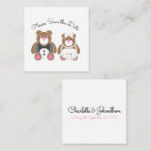 Save the Date niedlicher Teddybär Telefonnummerkarte (Vorne/Hinten)