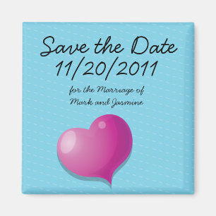 Save the Date niedliches Liebe-Herzquadrat Magnet