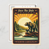 Save The Date | North Carolina Einladung Postkarte (Vorne/Hinten)
