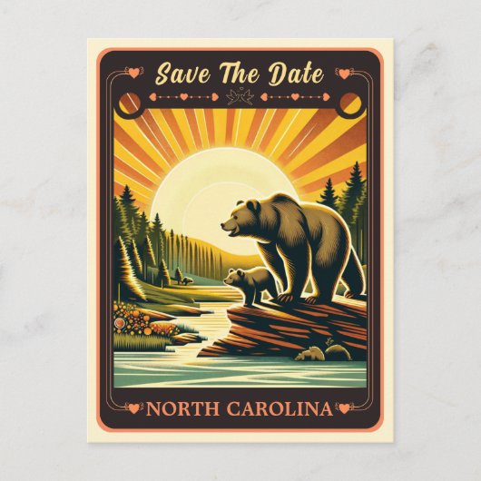 Save The Date | North Carolina Einladung Postkarte (Vorderseite)